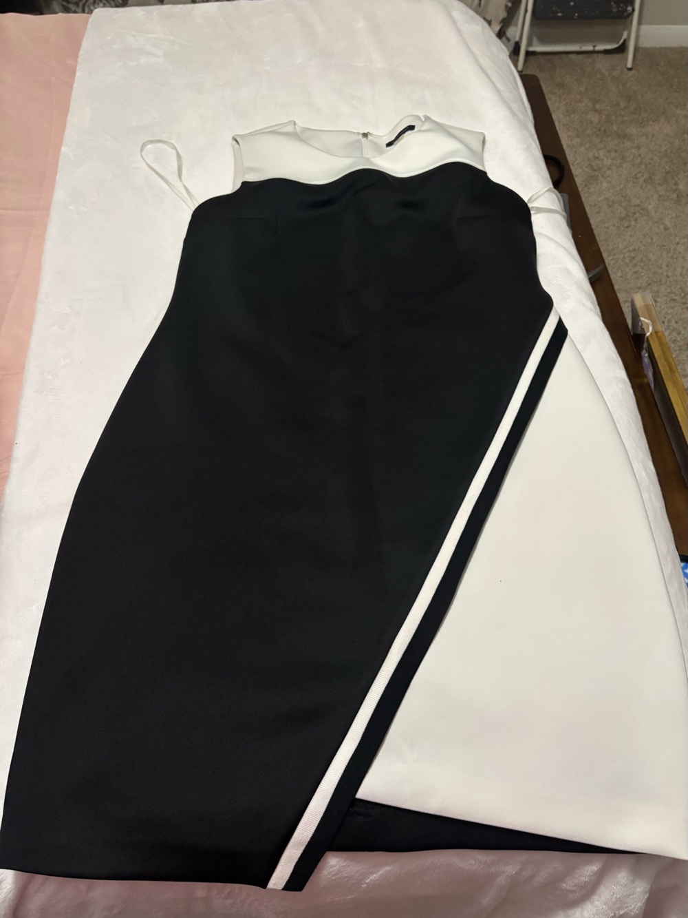 Tommy Hilfiger Black and White Asymmetric Sheath Dress